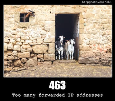 463 Too many forwarded IP addresses & Goats