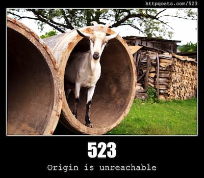 523 Origin is unreachable & Goats